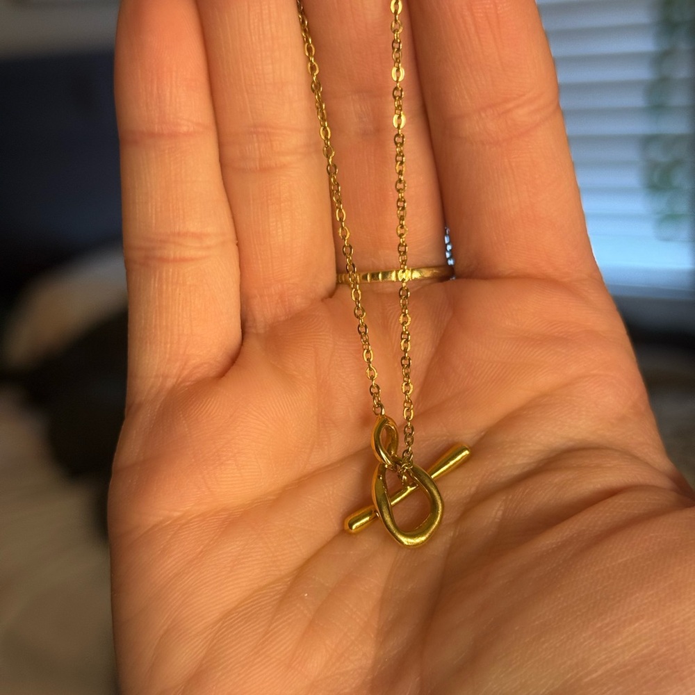 Pandora 14k Gold Necklace T bar - Picture 3 of 4